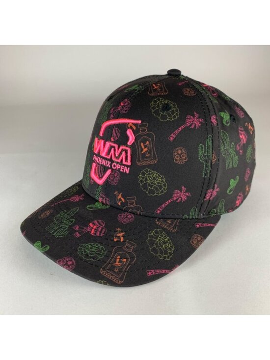Waste Management Phoenix Open Black Pink Green Pukka Snapback Hat